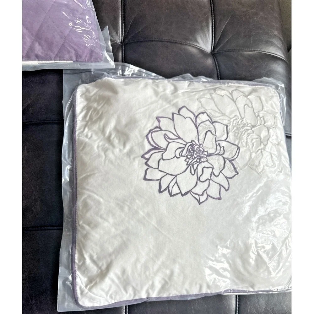 Madison Park Lola Decorative Pillows Solid Purple & White/Purple Floral